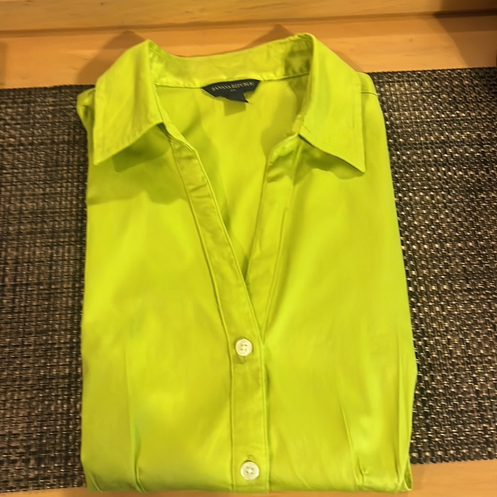 Banana Republic chartreuse sleeveless blouse